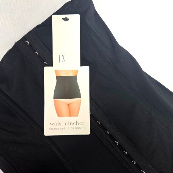 Waist Cincher Adjustable Closure 1X Black Slimming Supportive Shapewear - Picture 2 of 8